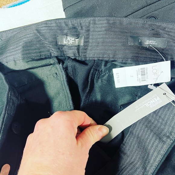 🔥 NWT LOT OF 3 LOFT WOMEN COTTON WORK BUSINESS TROUSERS 2 WIDE 1 PENCIL - Picture 10 of 16